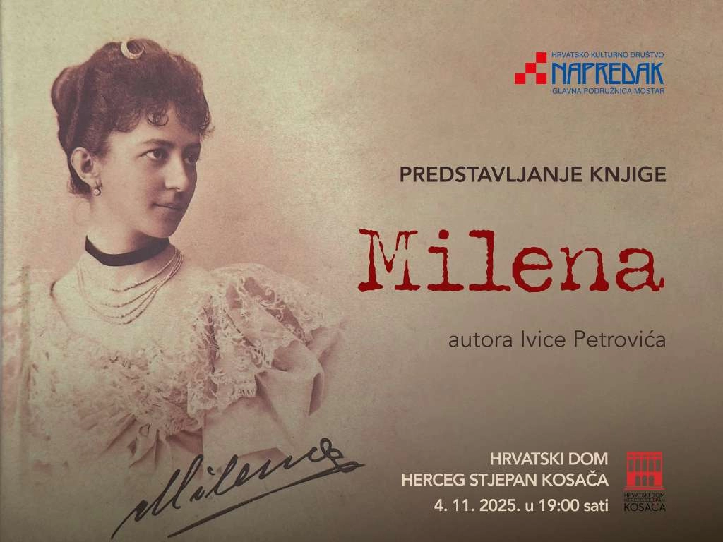 U utorak u Mostaru predstavljanje knjige 'Milena'