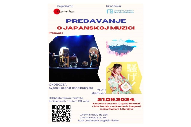 Ambasada Japana organizuje predavanje japanskih muzičara Ondekoza i Yuzu