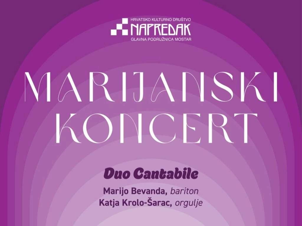 Mostar: Marijanski koncert dua 'Cantabile' u crkvi sv. Petra i Pavla